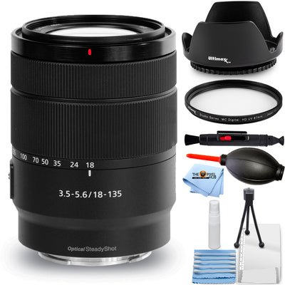 Sony E 18-135mm f/3.5-5.6 OSS Lens SEL18135 (White Box) - 7PC Accessory Bundle