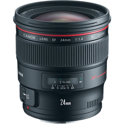 Canon EF 24mm f/1.4L II USM Autofocus Lens 2750B002 - 7PC Accessory Bundle