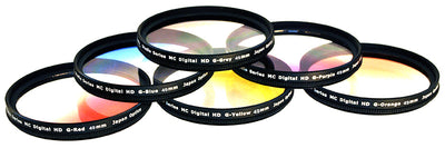 6 Piece Professional Gradual Color Filter Kit 49mm with Protective Wallet