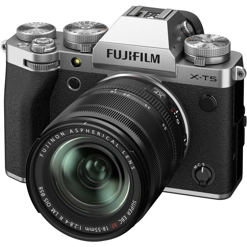 FUJIFILM X-T5 Mirrorless Camera with 18-55mm Lens Silver - 12PC Accessory Bundle