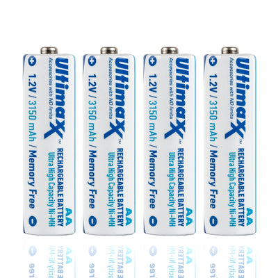 4x AA ULTIMAXX Rechargeable Batteries 3150mAh Ultra High Capacity Ni-MH