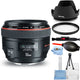 Canon EF 50mm f/1.2L USM Lens (Black) 1257B002 - 7PC Accessory Bundle Canon