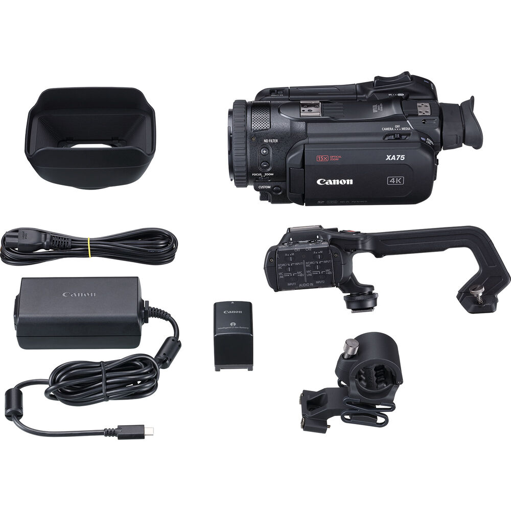 Canon XA75 UHD 4K30 Camcorder with Dual-Pixel Autofocus PAL - 8PC Accessory Kit