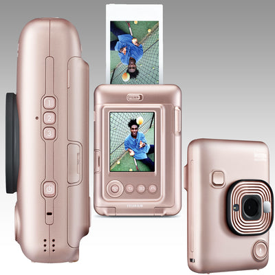 FUJIFILM INSTAX Mini LiPlay Hybrid Instant Camera (Blush Gold) - 6PC Bundle