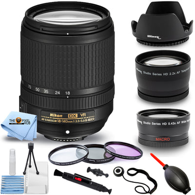Nikon AF-S DX NIKKOR 18-140mm f/3.5-5.6G ED VR Lens 2213 + Filter Kit Bundle