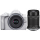 Canon EOS R50 Mirrorless Camera with 18-45mm and 55-210mm Lenses (White) Canon