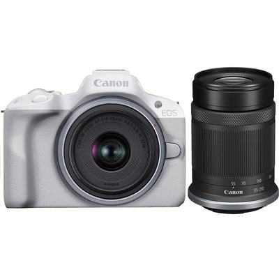 Picture 1 of 7

Canon EOS R50 Mirrorless Camera with 18-45mm and 55-210mm Lenses (White) Bundle