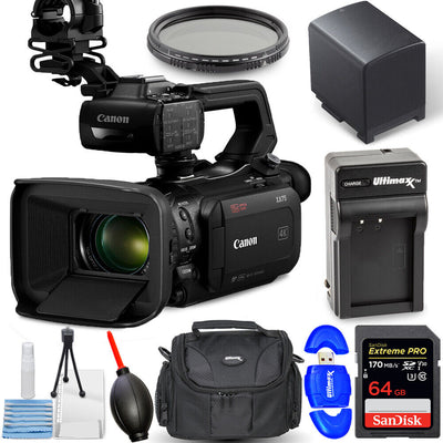 Canon XA75 UHD 4K30 Camcorder with Dual-Pixel Autofocus - 9PC Accessory Bundle