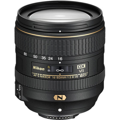 Nikon AF-S DX NIKKOR 16-80mm f/2.8-4E ED VR Lens - UV Filter Bundle White Box