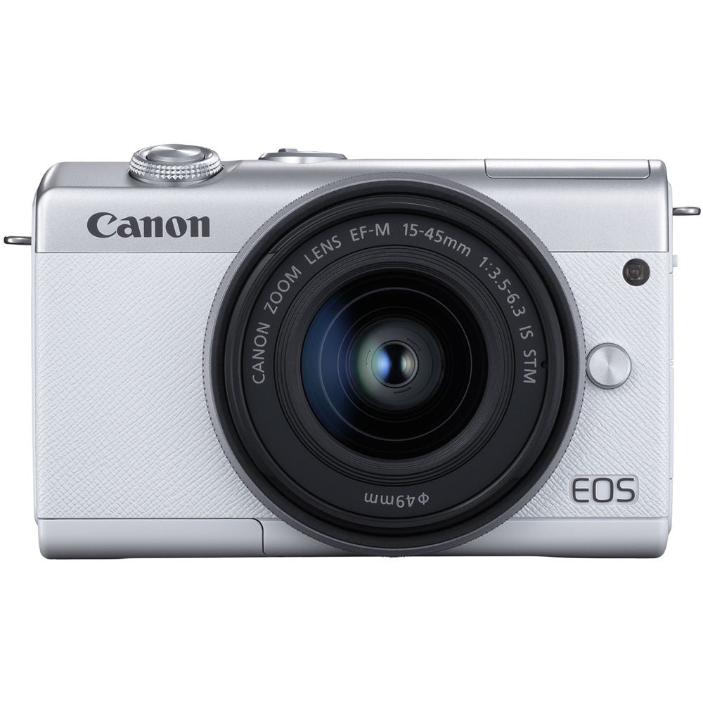 Canon EOS M200 Mirrorless Camera with 15-45mm (White) 3700C009 - 64GB Bundle