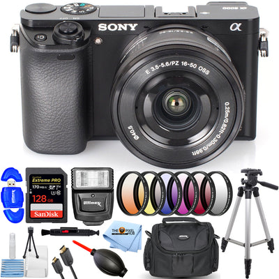 Sony Alpha a6000 Mirrorless Digital Camera with 16-50mm Lens 12PC Accessory Kit