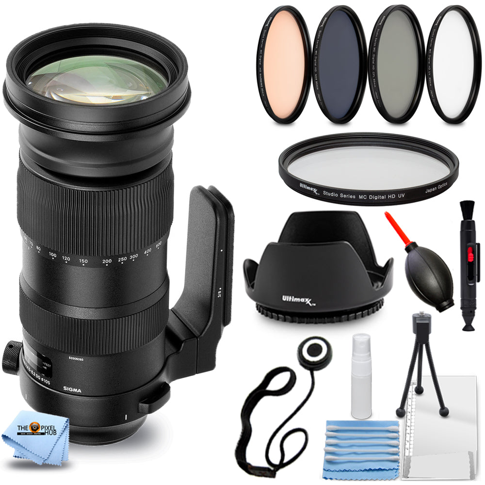 Sigma 60-600mm f/4.5-6.3 DG OS HSM Sports Lens for Canon EF + Filter Kit Bundle