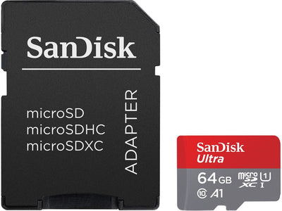 SanDisk 64GB Ultra MicroSDHC UHS-I Memory Card 120MB/s with Adapter
