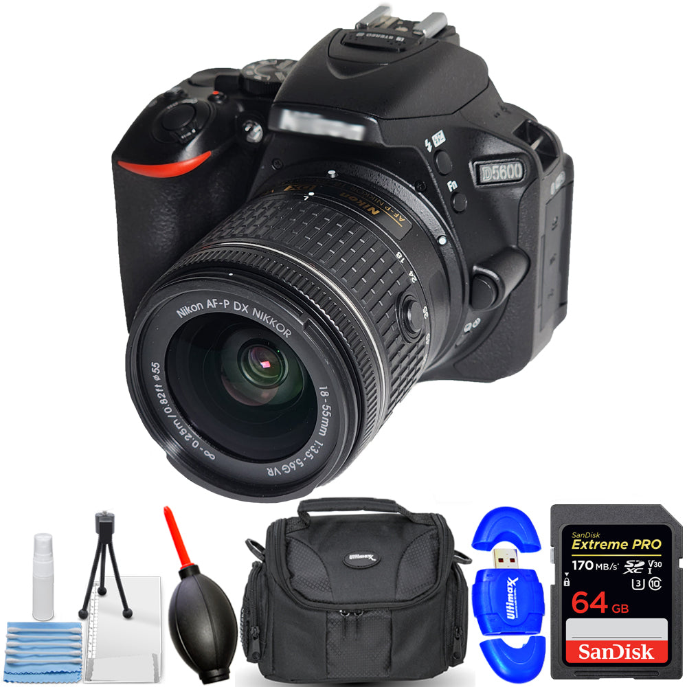 Nikon D5600 24.2MP Camera with 18-55mm Lens 1576 - Essential 64GB Bundle