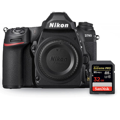 Nikon D780 DSLR Camera 1618 (Body Only) + Sandisk Extreme Pro 32GB SD