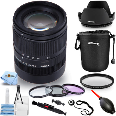 Sigma 18-50mm f/2.8 DC DN Contemporary Lens for Sony E - 10PC Accessory Bundle