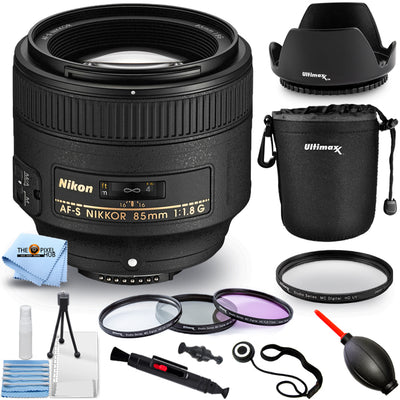 Nikon AF-S NIKKOR 85mm f/1.8G Lens 2201 + Filter Kit + Lens Pouch Bundle