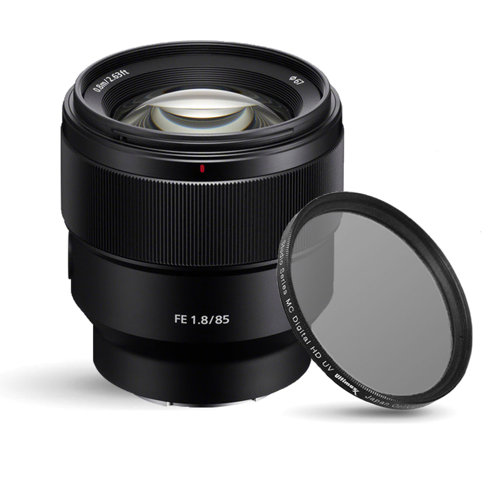 Sony FE 85mm f/1.8 Lens SEL85F18 + 67mm UV Ultraviolet Filter