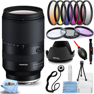 Tamron 18-300mm f/3.5-6.3 Di III-A VC VXD Lens for Sony E - 15PC Accessory Kit