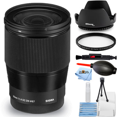 Sigma 16mm f/1.4 DC DN Contemporary Lens for Sony E 402965 - UV Filter Bundle