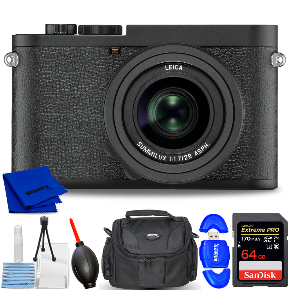 Leica Q2 Monochrom Digital Camera 19055 - 7PC Accessory Bundle