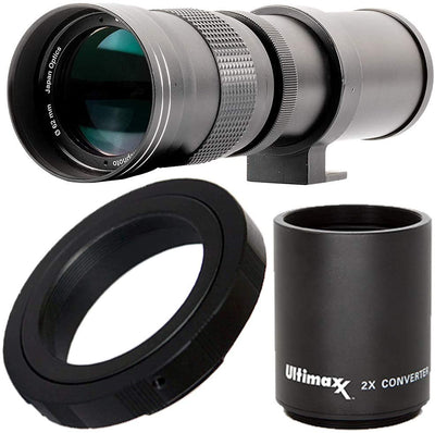Ultimaxx 420-800mm/840-1600mm f/8 Telephoto Lens for Nikon D850 D810 D750 D610