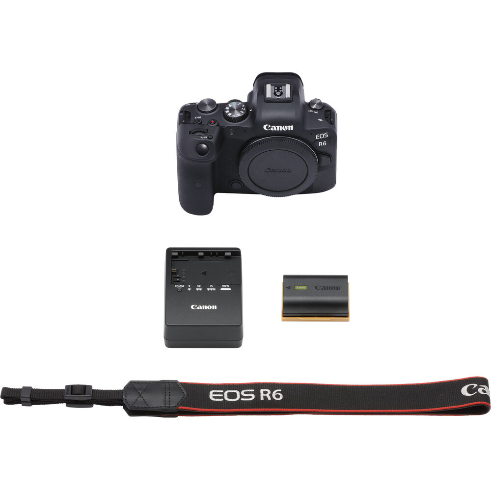 Canon EOS R6 Mirrorless Digital Camera (Body Only) + 64GB + Flash Bundle