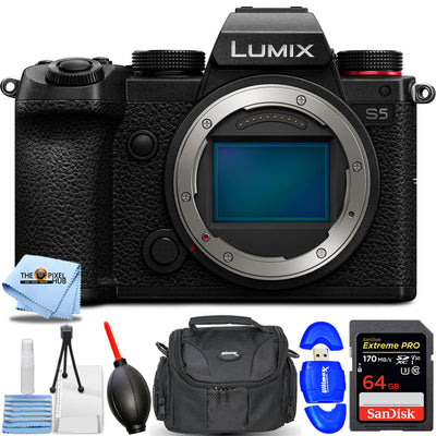 Panasonic Lumix DC-S5 Mirrorless Digital Camera (Body) - Essential 64GB Bundle