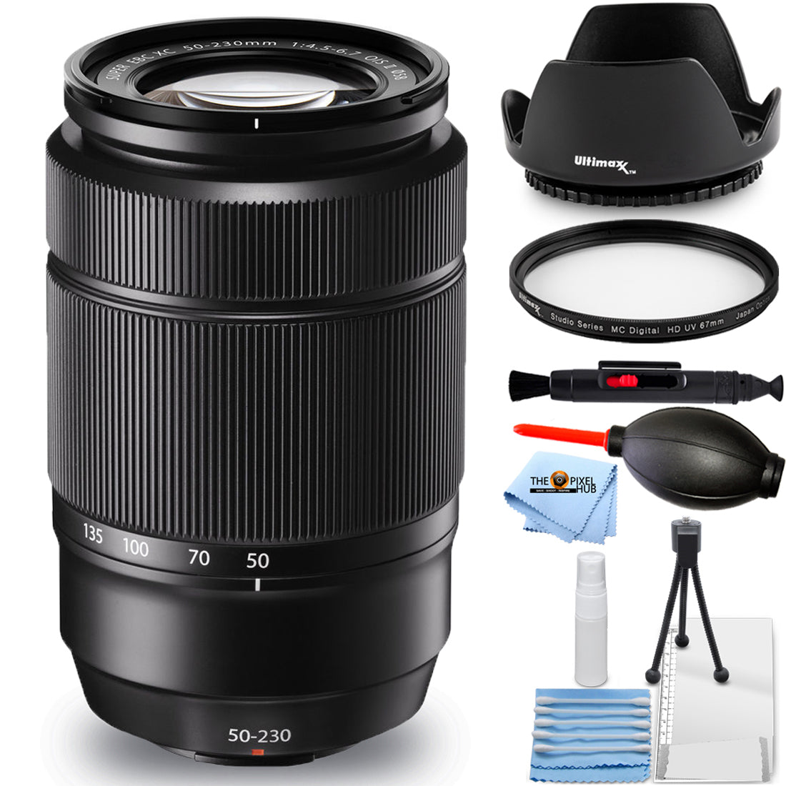 Fujifilm XC 50-230mm f/4.5-6.7 OIS II Lens (Black) - 7PC Accessory Bundle