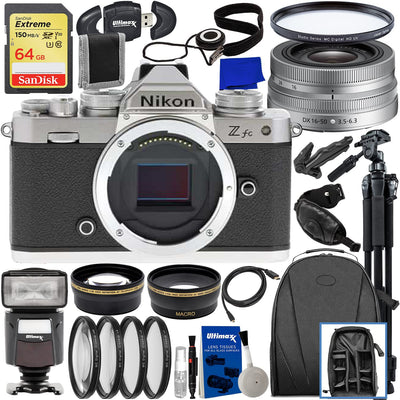 Nikon Zfc Mirrorless Camera with 16-50mm Silver Lens - 16PC Accessory Bundle