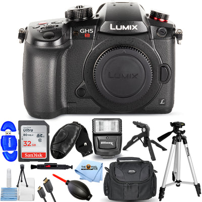 Panasonic Lumix DC-GH5S Mirrorless Digital Camera + 32GB + Flash + Tripod Bundle