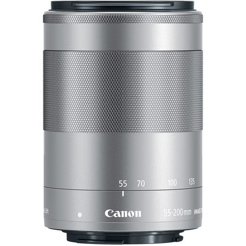 Canon EF-M 55-200mm f4.5-6.3 IS STM Lens (Silver) Filter Bundle New in White Box