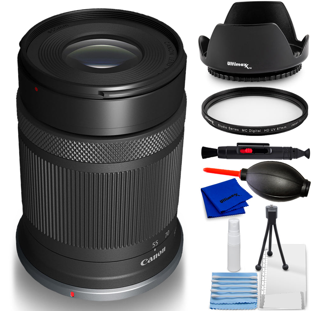 Canon RF-S 55-210mm f/5-7.1 IS STM Lens (Canon RF) White Box - 7PC Accessory Kit