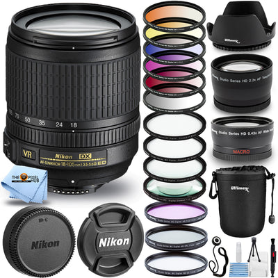 Nikon AF-S DX NIKKOR 18-105mm f/3.5-5.6G ED VR + Filter Kits + Pouch Bundle