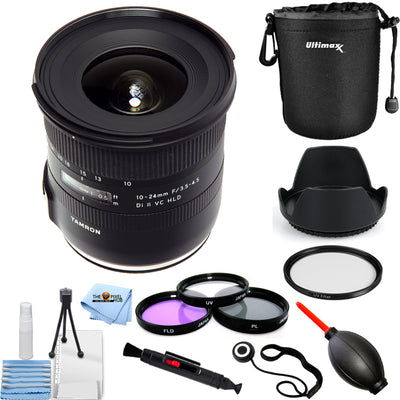 Tamron 10-24mm f/3.5-4.5 Di II VC HLD Lens for Nikon F + Filter Kit Bundle