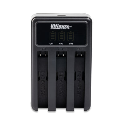 Ultimaxx Triple 3-Channel Charger Station for Insta360 One X2 with LED Display