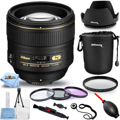 Nikon AF-S NIKKOR 85mm f/1.4G Lens for Nikon F 2195 + Filter Kit + Pouch Bundle