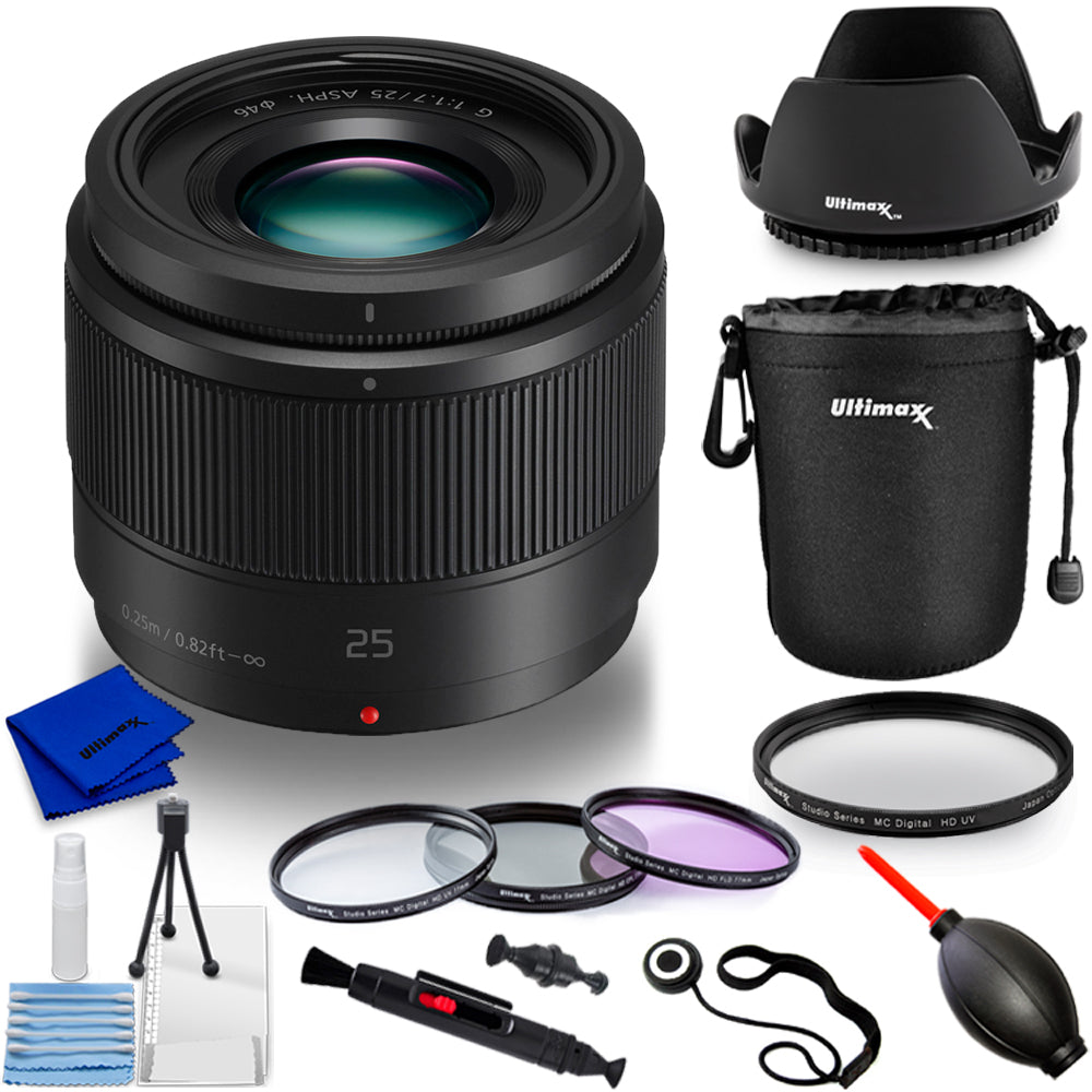 Panasonic H-H025K LUMIX G 25mm/F1.7 Lens (Black) WB Kit 2