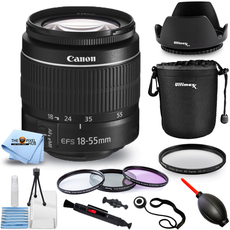 Canon EF-S 18-55mm f/3.5-5.6 III Zoom Lens Filter Kit Bundle - New in White Box