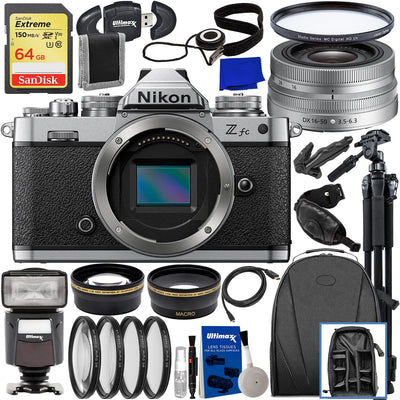 Nikon Zfc Mirrorless Camera and 16-50mm Silver Lens - 16PC Accessory Bundle
