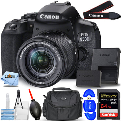 Canon EOS 850D DSLR Camera with 18-55mm IS STM Lens - Essential 64GB Bundle