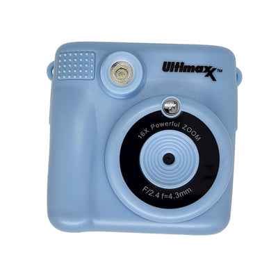 Ulitmaxx Kids Instant Digital Camera (Blue) w/ 64GB Micro SD and 3 Rolls Paper