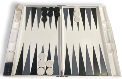 Lucite Acrylic Backgammon Set 18" Large Premium Board and Pieces (White)