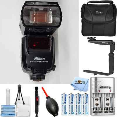 Nikon SB-5000 AF Speedlight 4185 + Flash Bracket + 4x AA Batteries and More