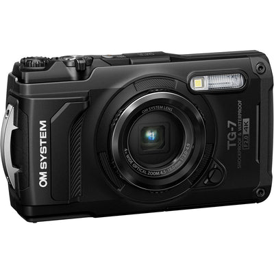 OM SYSTEM Tough TG-7 Digital Camera (Black) V110030BU000 - 12PC Accessory Bundle