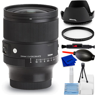 Sigma 24mm f/1.4 DG DN Art Lens for Sony E 405965 - 7PC Accessory Bundle