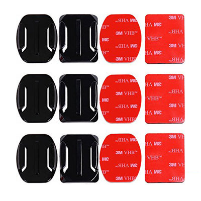 6 Piece Flat Curved Adhesive Helmet Mounts Accessories for GoPro HERO9 8 7 6 5 4