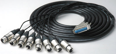 Sescom Built Canare Analog 25Pin Dsub Male to 8 XLR Female Audio Cable with 24 inch Fanouts - 25 Foot