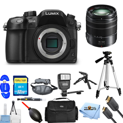 Panasonic Lumix DMC-GH4 Mirrorless Micro Four Thirds Digital Camera With 14-140mm Lens Bundle 1