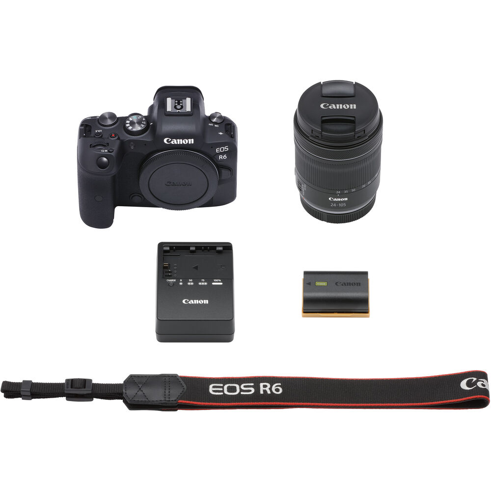 Canon EOS R6 Mirrorless Camera with 24-105mm f/4-7.1 Lens + EXT BATT + 64GB Kit